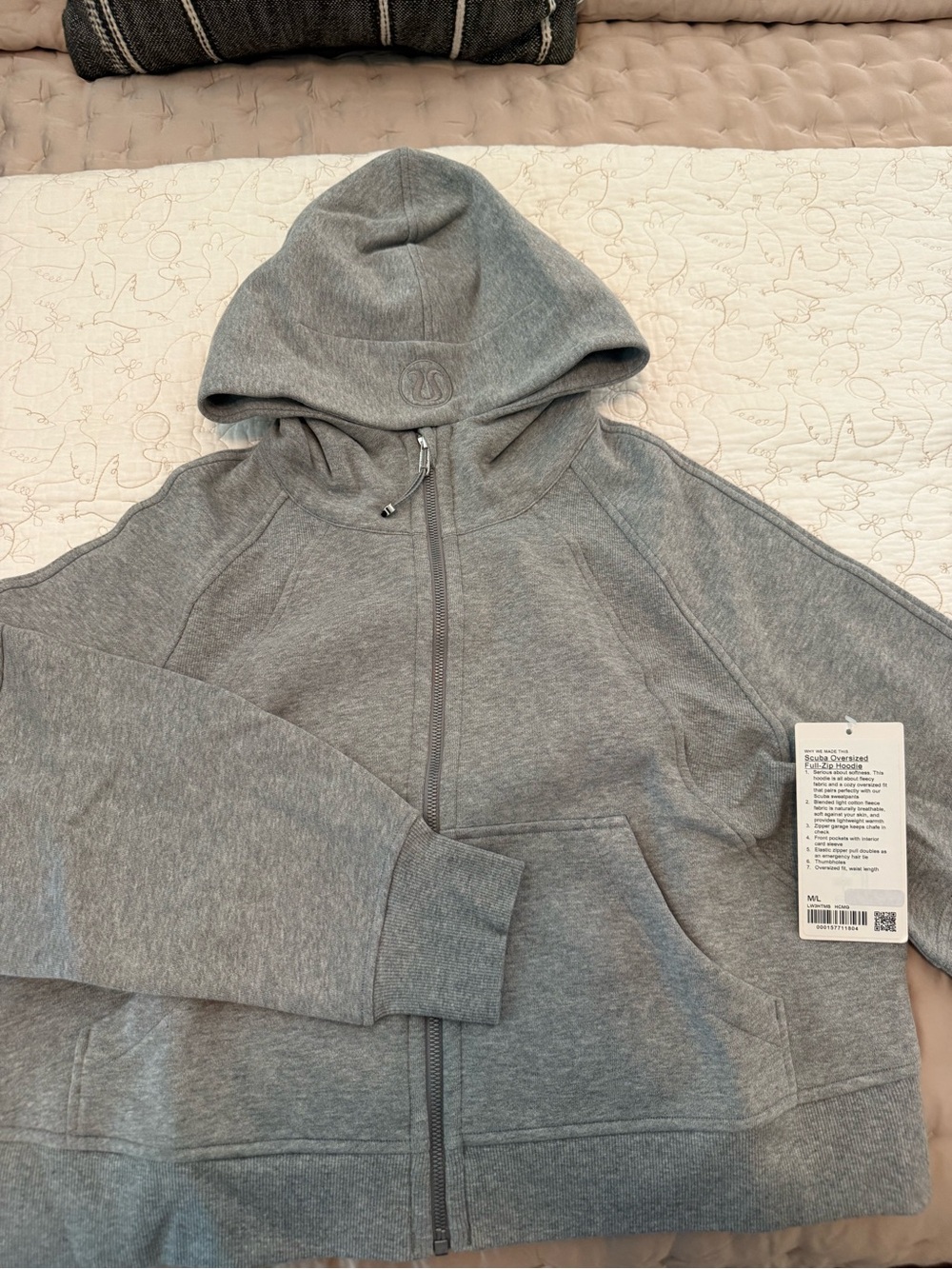 NWT Lululemon Scuba Full-Zip Hoodie M/L Heathered Medium Gray